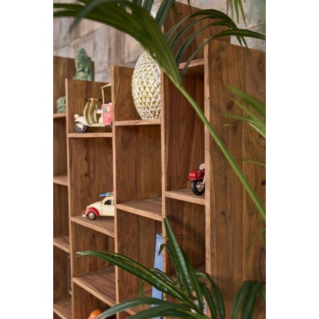 Libreria etnica cubo legno naturale -Outlet mobili etnici offerte